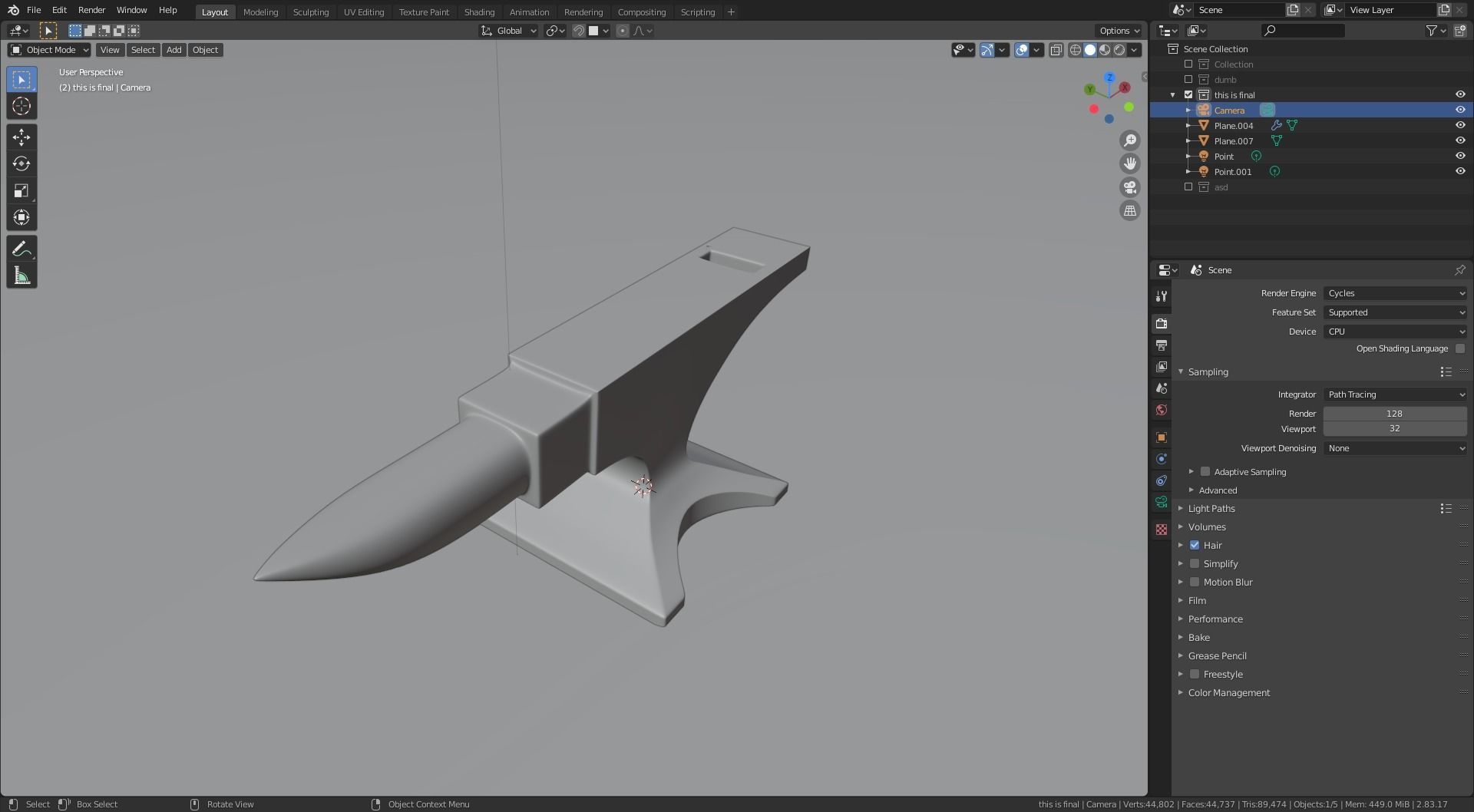 Realistic Anvil Free low-poly 3D model_4