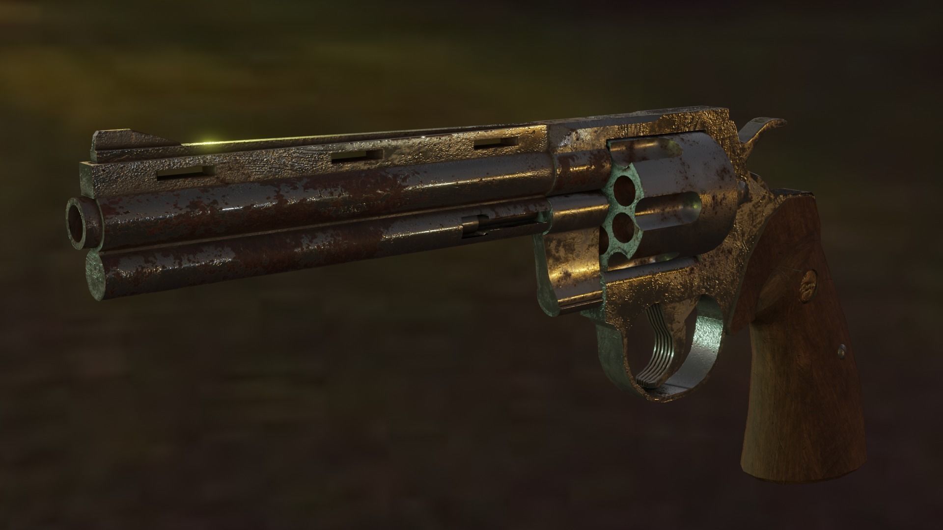 3D model Rusty Old Colt Python 357 mag Revolver VR / AR / low-poly ...