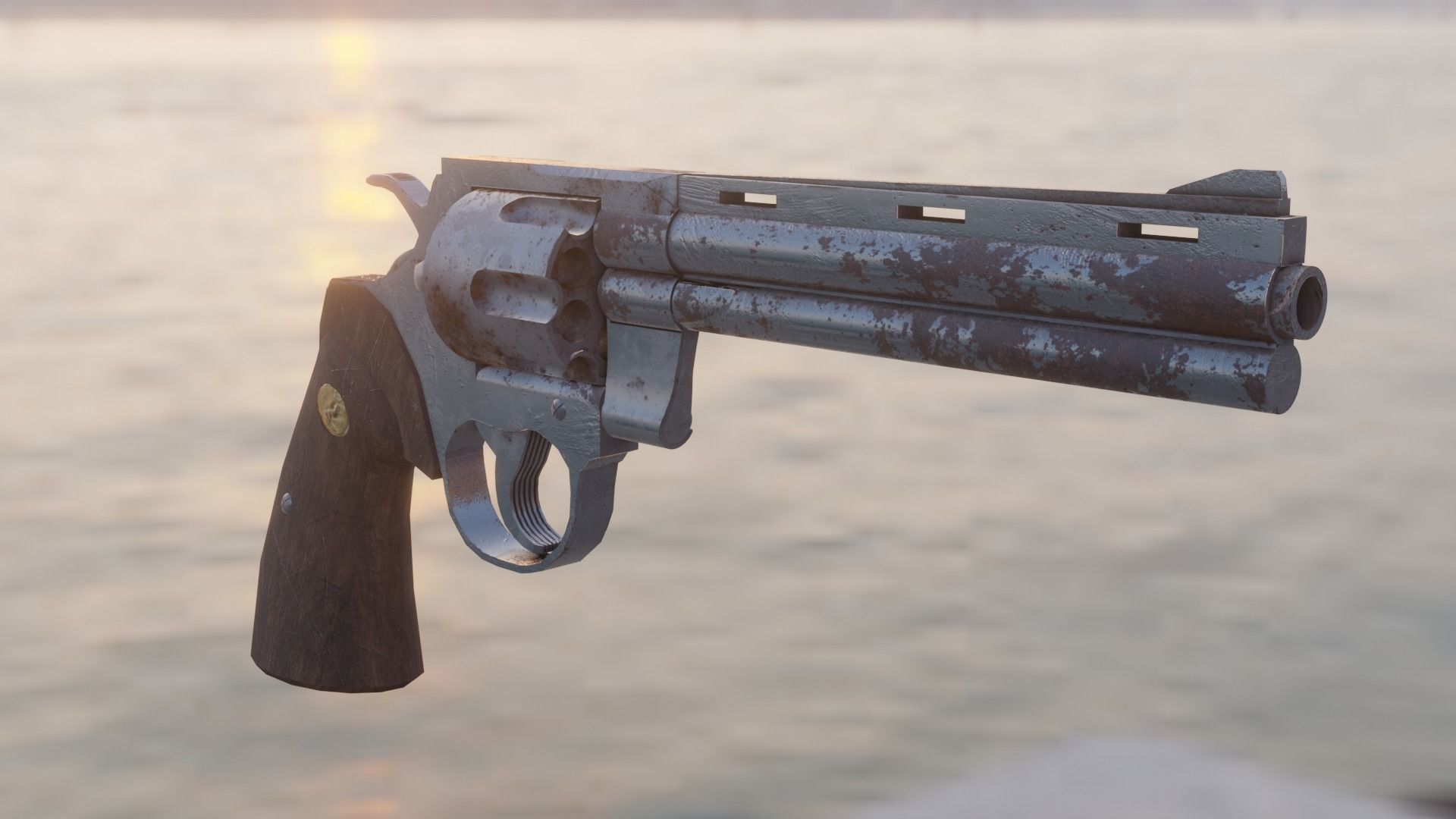 3D model Rusty Old Colt Python 357 mag Revolver VR / AR / low-poly ...