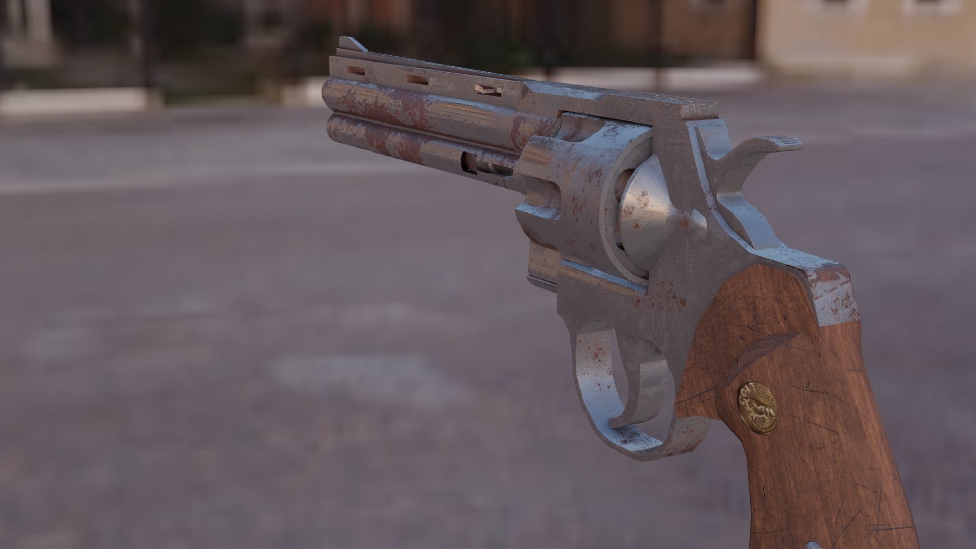 3D model Rusty Old Colt Python 357 mag Revolver VR / AR / low-poly ...