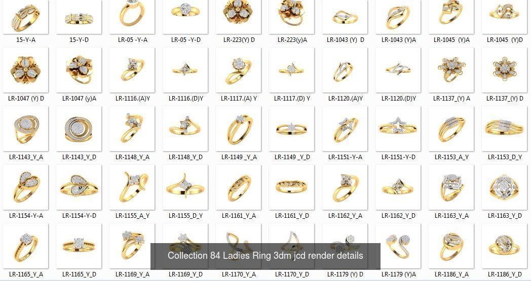 900 Cocktail High Jewelry Rings  3D Model Collection_5