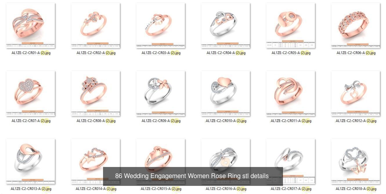 900 Cocktail High Jewelry Rings  3D Model Collection_4