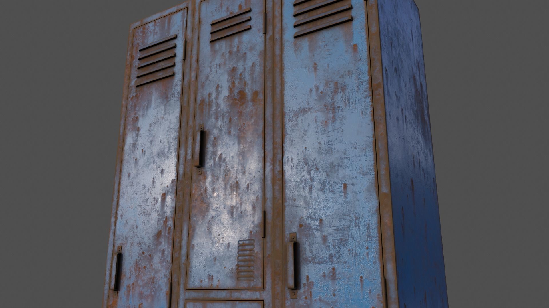 PBR School Gym Locker 04 - Blue Light Low-poly 3D model_20