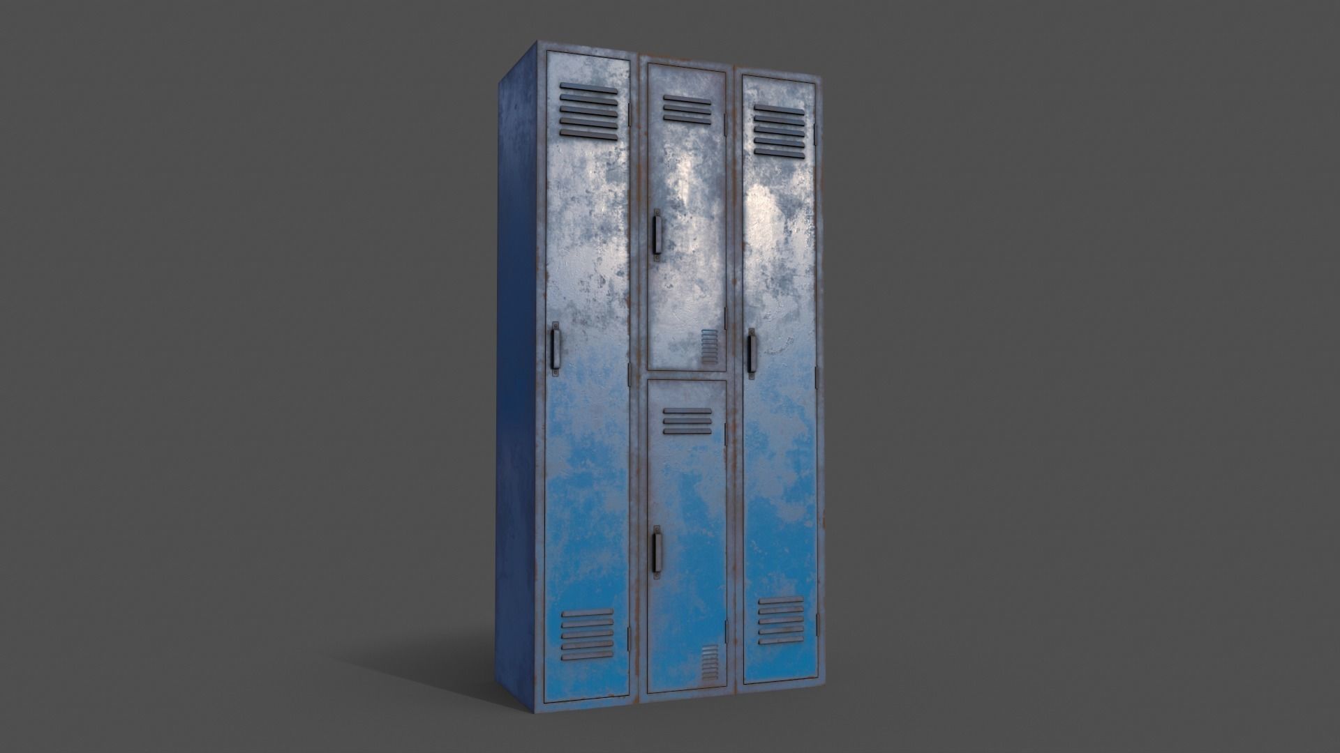 PBR School Gym Locker 04 - Blue Light Low-poly 3D model_13