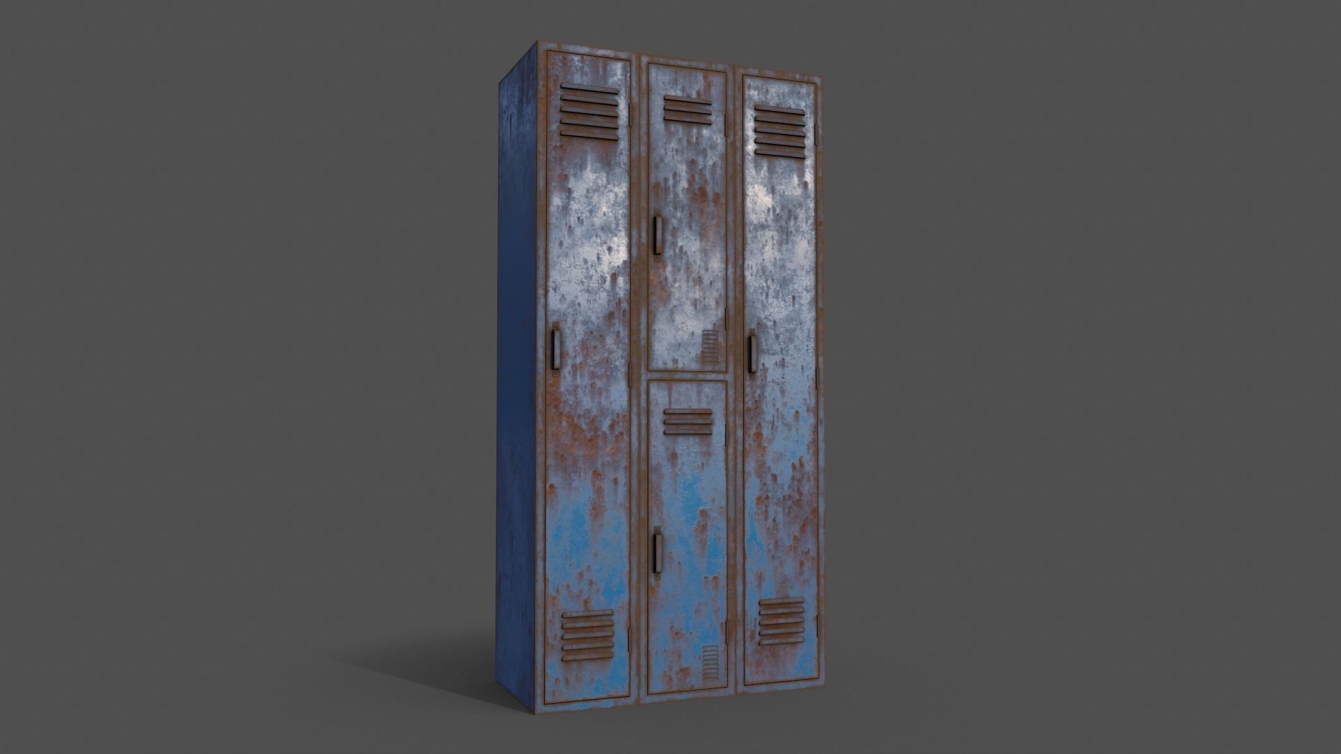 PBR School Gym Locker 04 - Blue Light Low-poly 3D model_14