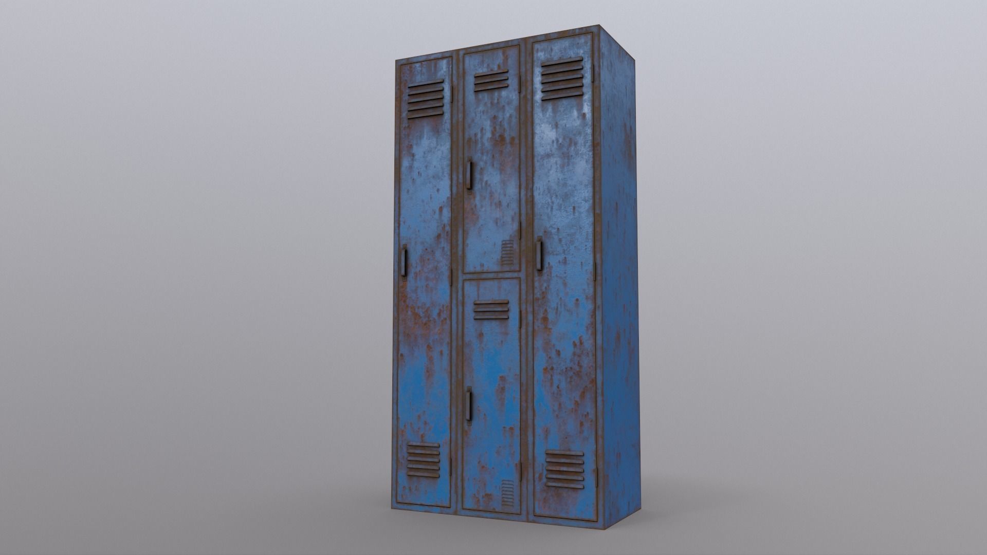 PBR School Gym Locker 04 - Blue Light Low-poly 3D model_17