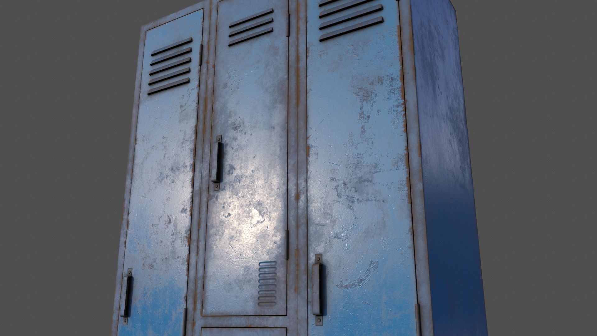 PBR School Gym Locker 04 - Blue Light Low-poly 3D model_19