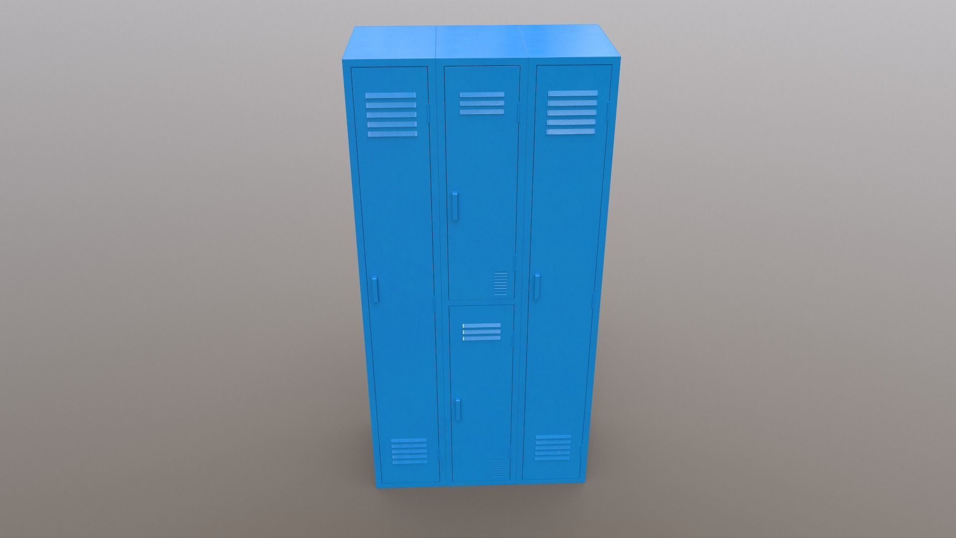 PBR School Gym Locker 04 - Blue Light Low-poly 3D model_2