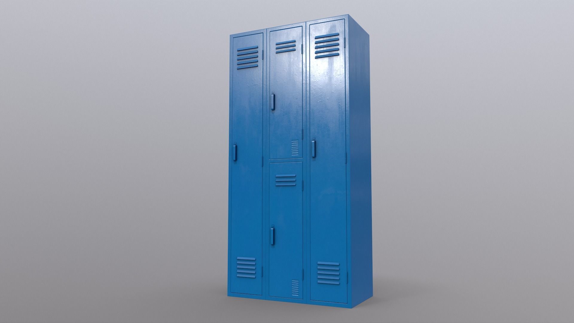 PBR School Gym Locker 04 - Blue Light Low-poly 3D model_15