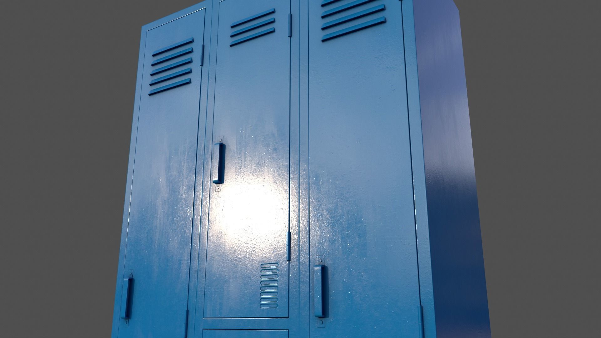 PBR School Gym Locker 04 - Blue Light Low-poly 3D model_18
