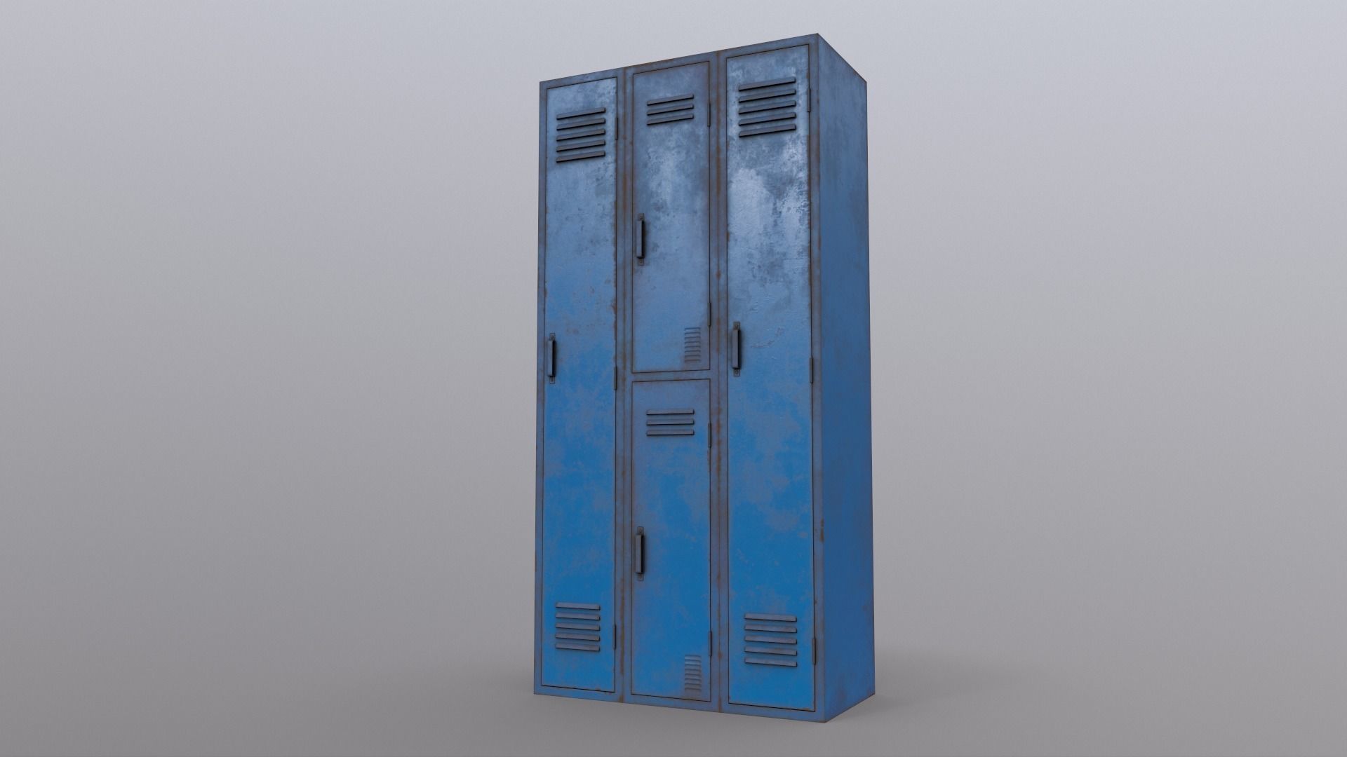 PBR School Gym Locker 04 - Blue Light Low-poly 3D model_16