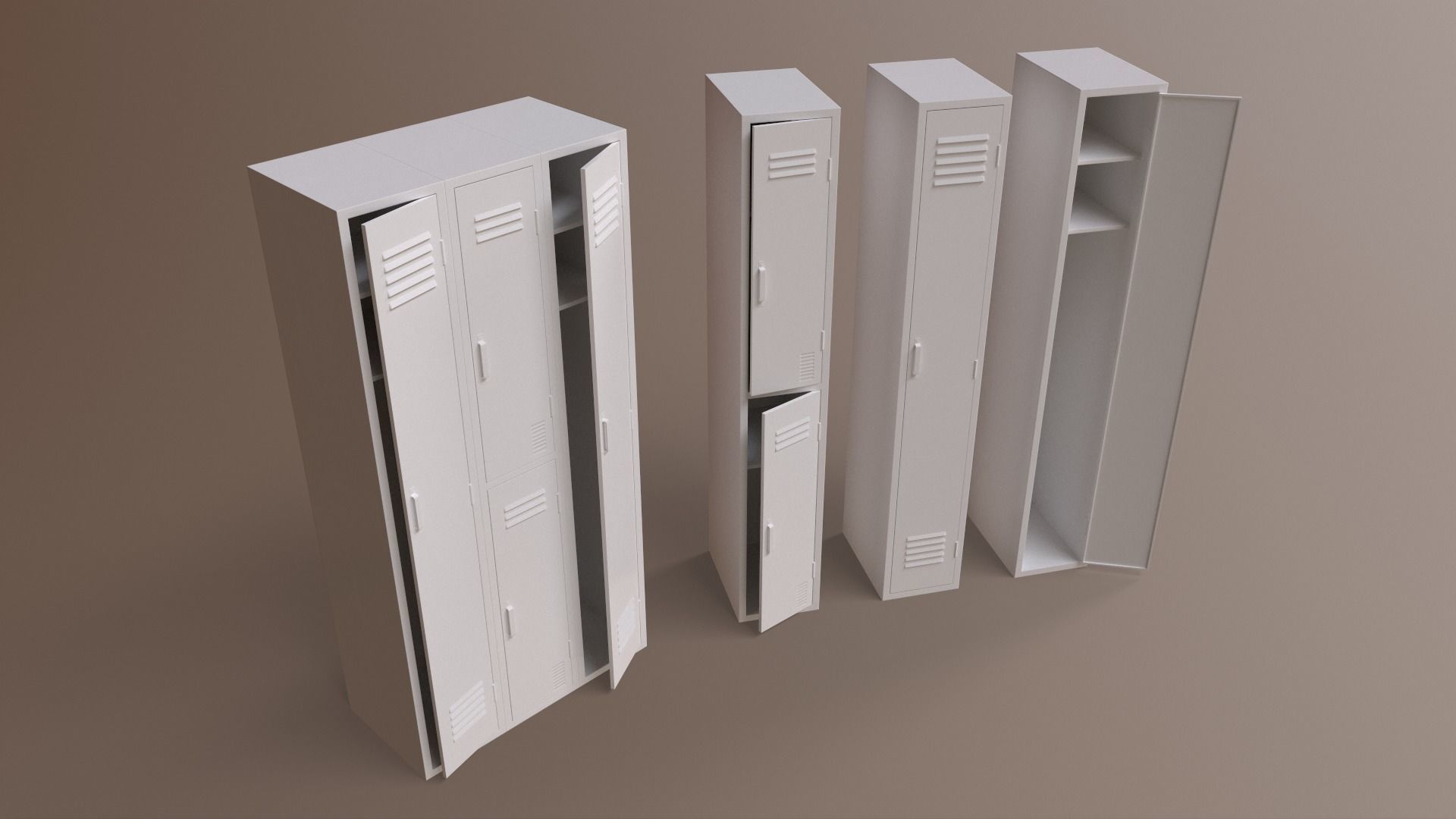 PBR School Gym Locker 04 - Blue Light Low-poly 3D model_23