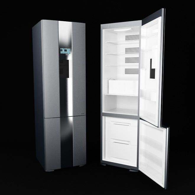 Silver Modern Refrigerator