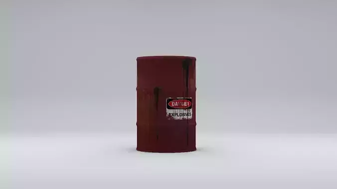 Explosive Oil Drum Low-poly 3D model