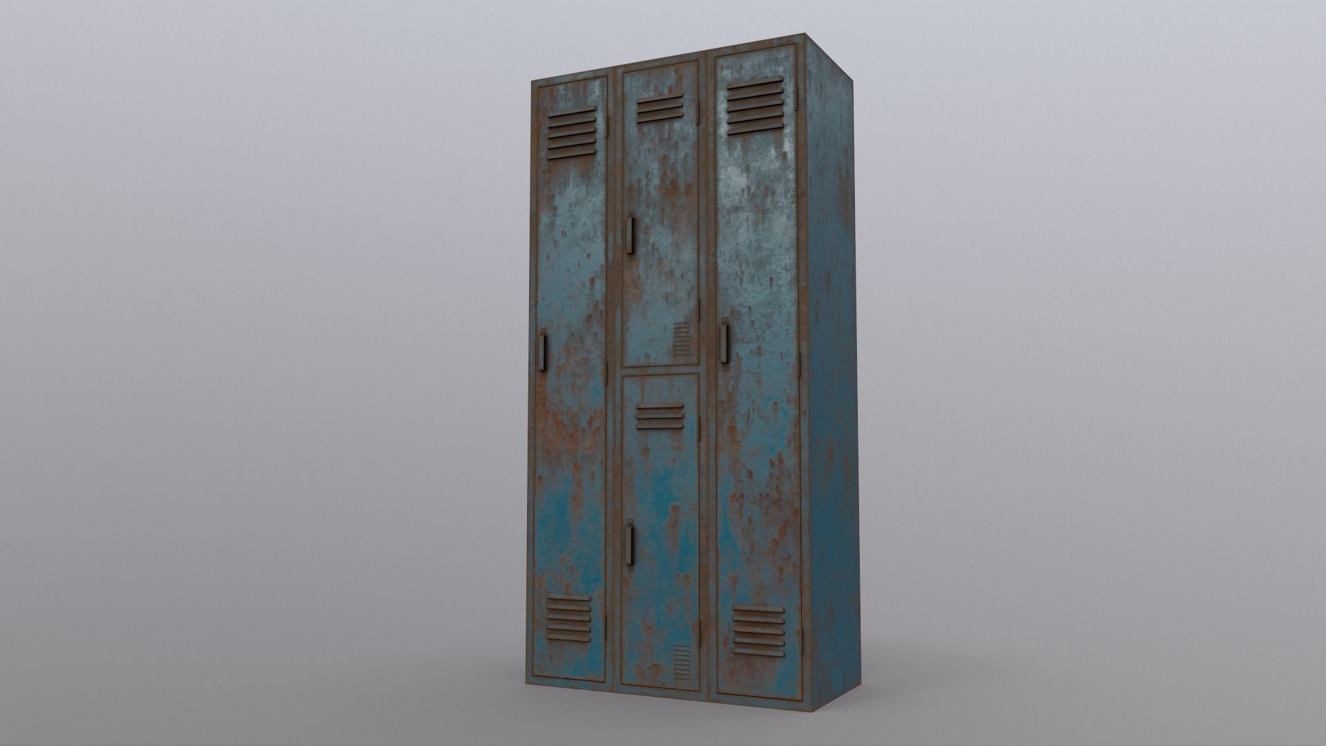 PBR School Gym Locker 04 - Blue Sea Low-poly 3D model_17