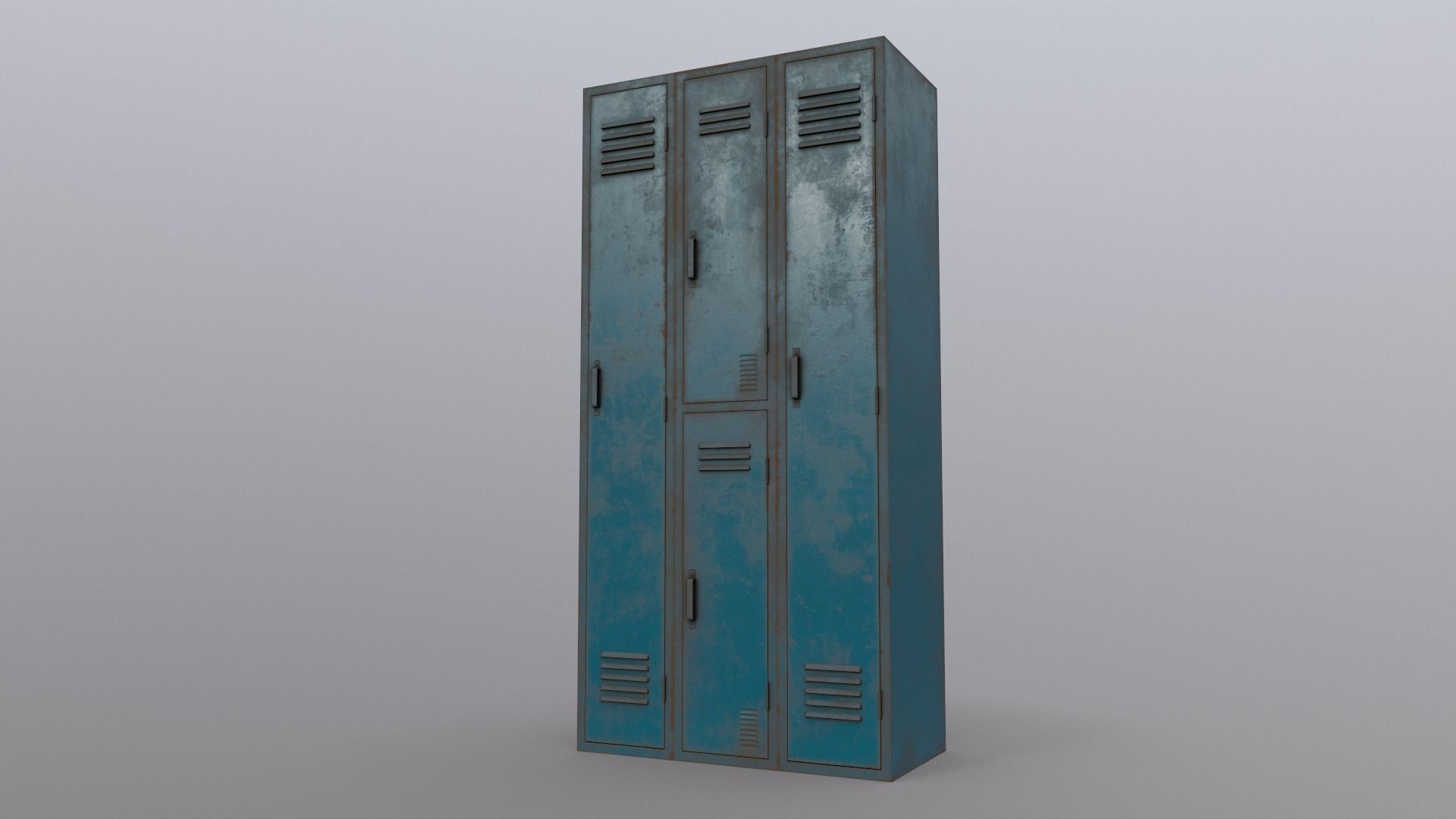 PBR School Gym Locker 04 - Blue Sea Low-poly 3D model_16