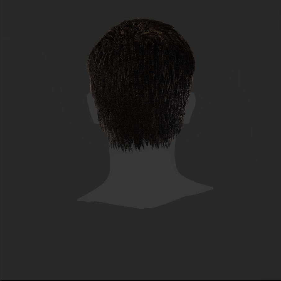 Male Hair - 024 3D model_19
