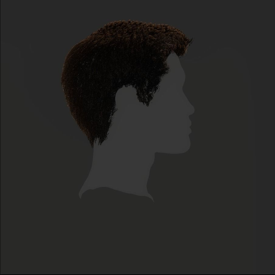 Male Hair - 024 3D model_18