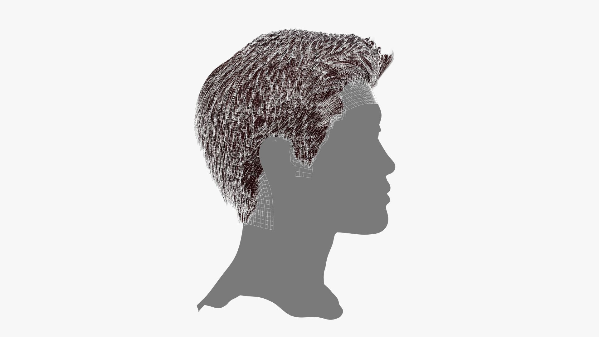 Male Hair - 024 3D model_13