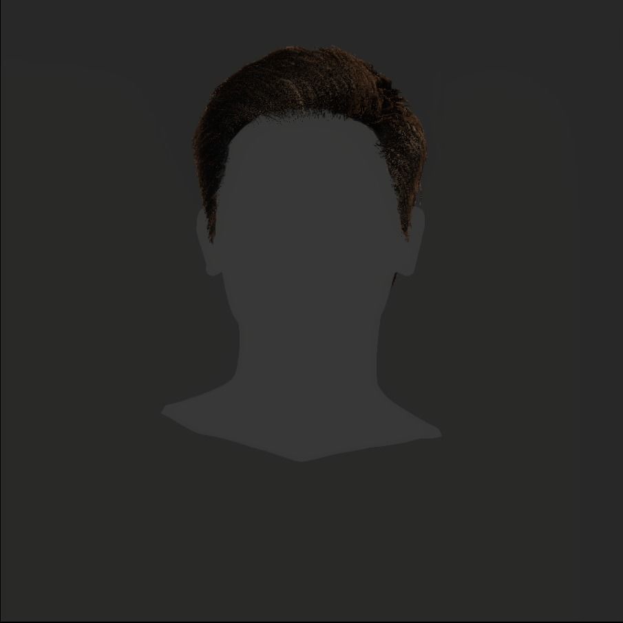 Male Hair - 024 3D model_16