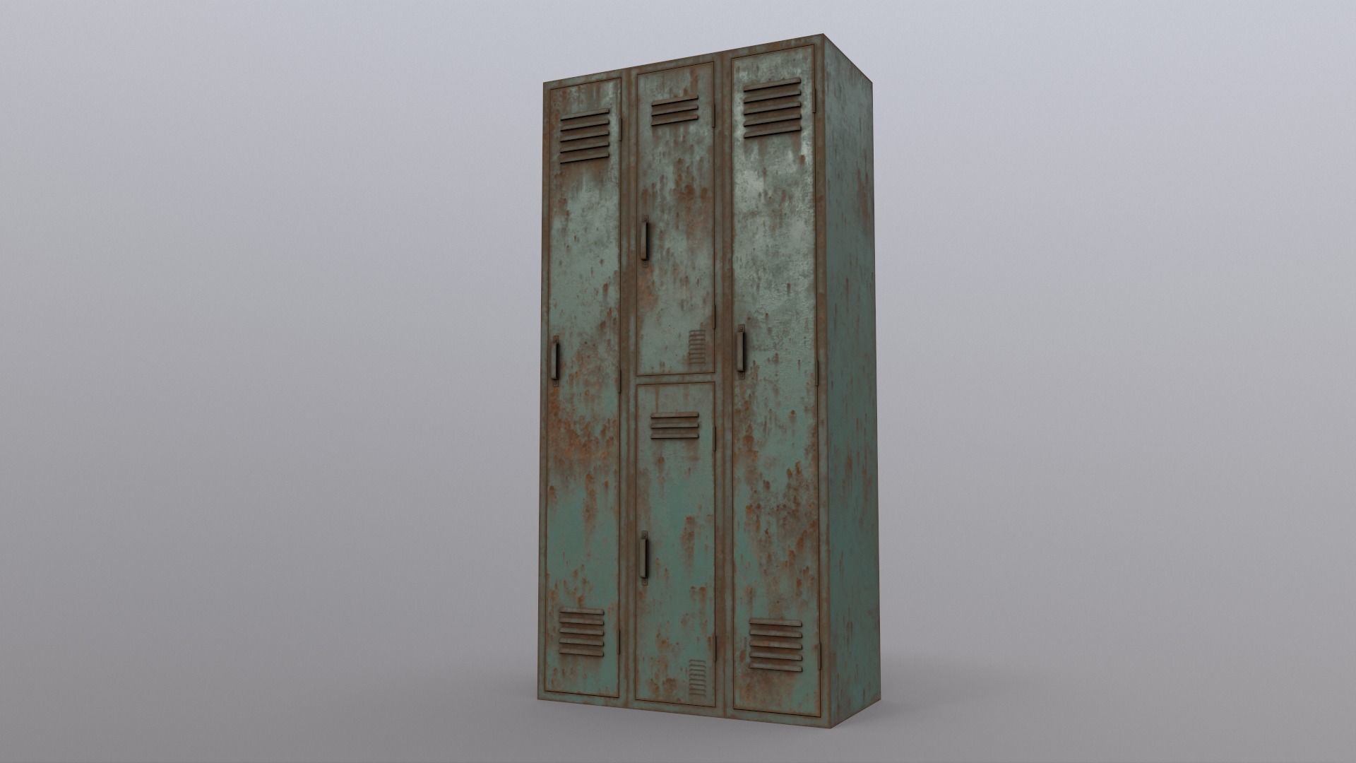 PBR School Gym Locker 04 - Green Light Low-poly 3D model_17