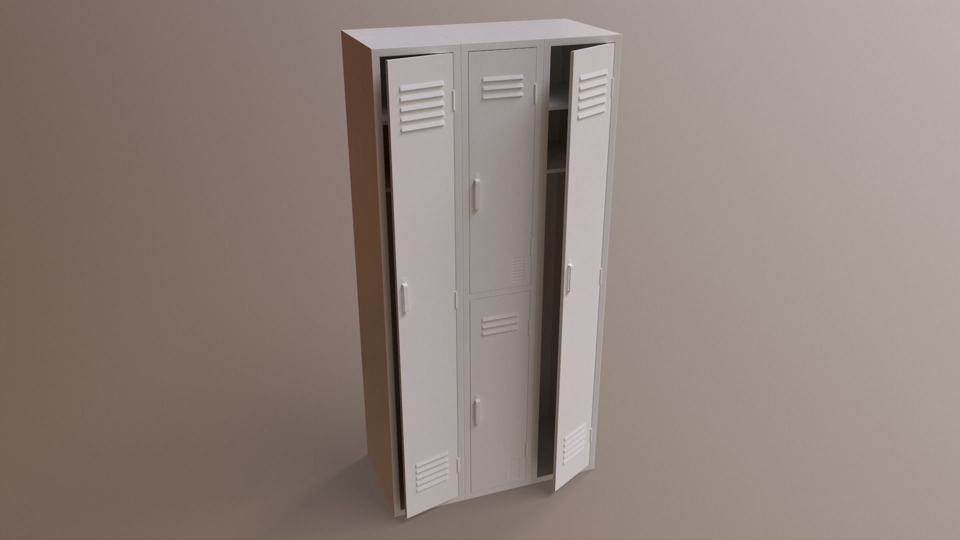PBR School Gym Locker 04 - Green Light Low-poly 3D model_21