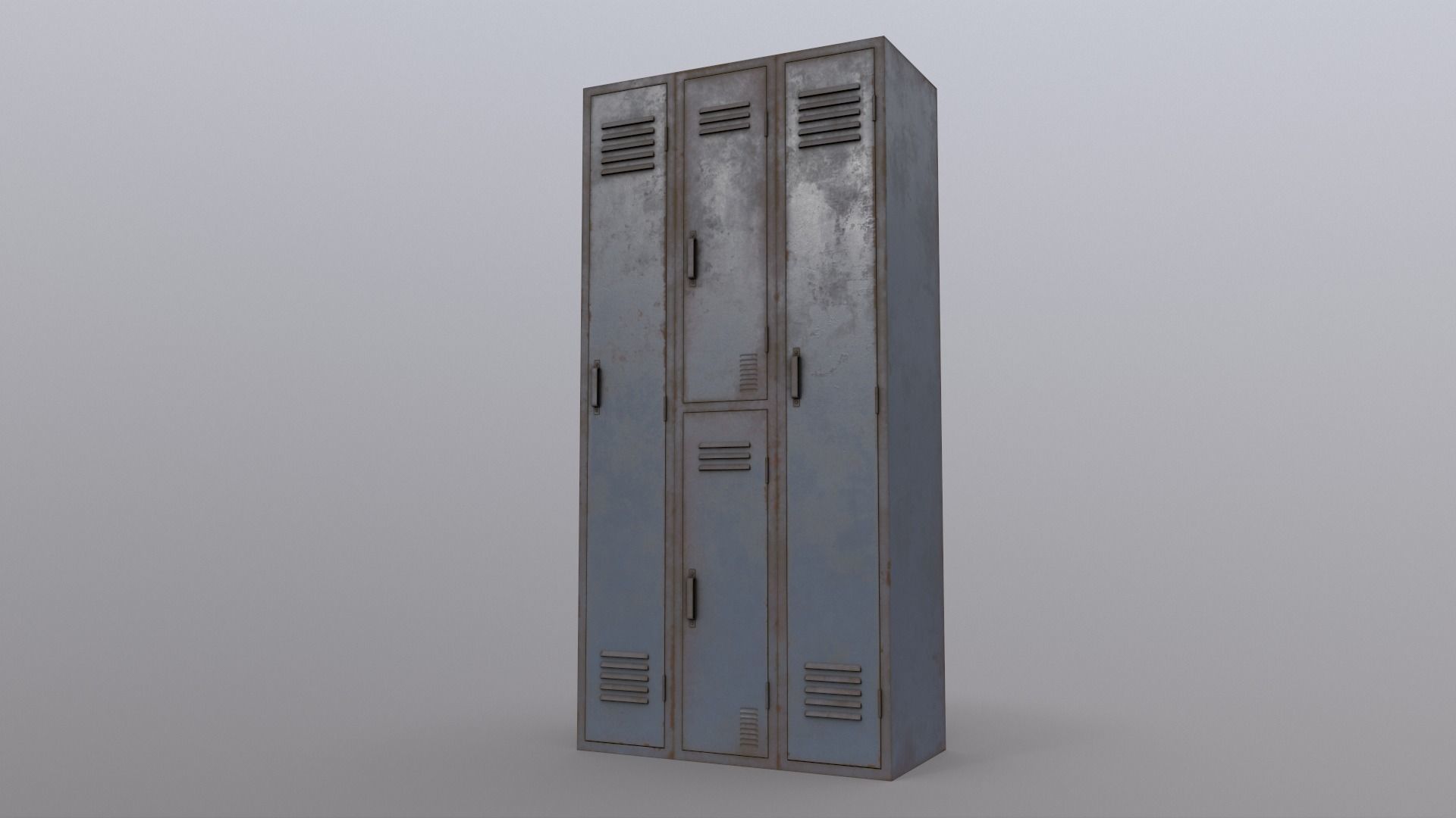 PBR School Gym Locker 04 - Grey Low-poly 3D model_16