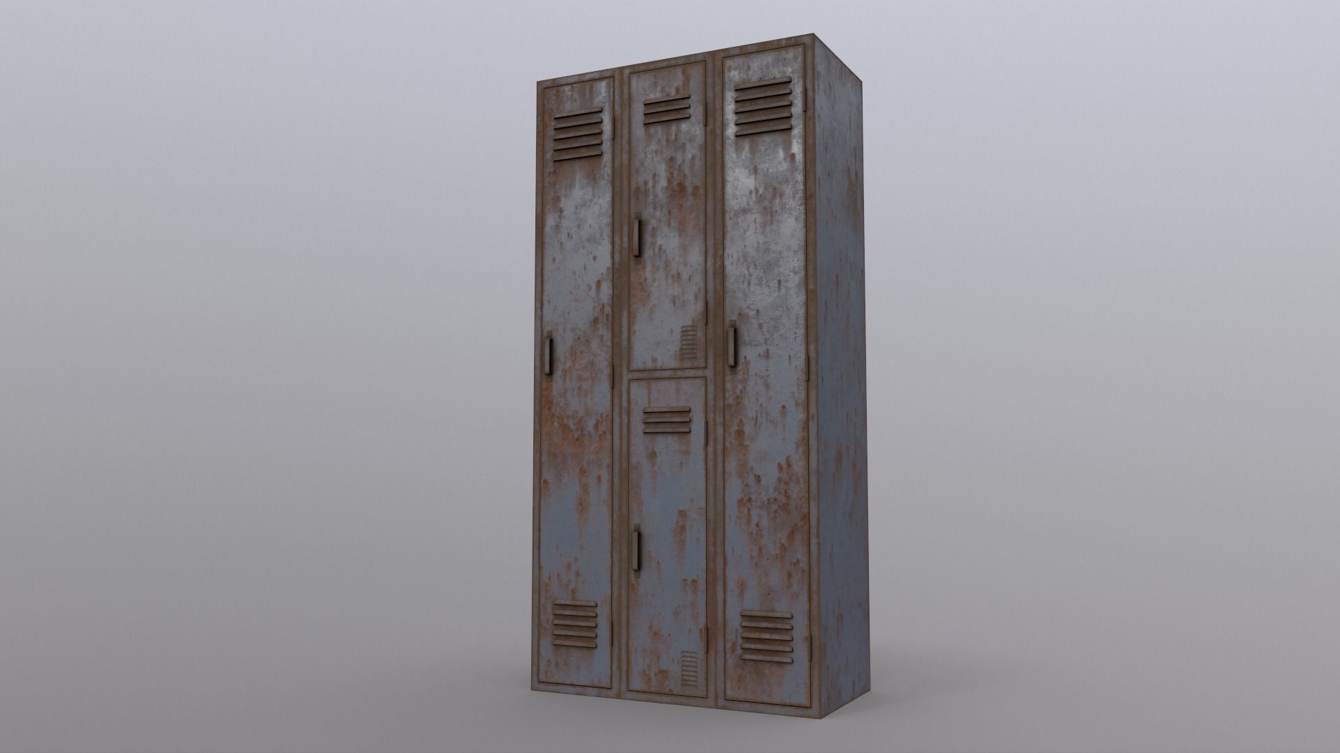 PBR School Gym Locker 04 - Grey Low-poly 3D model_17