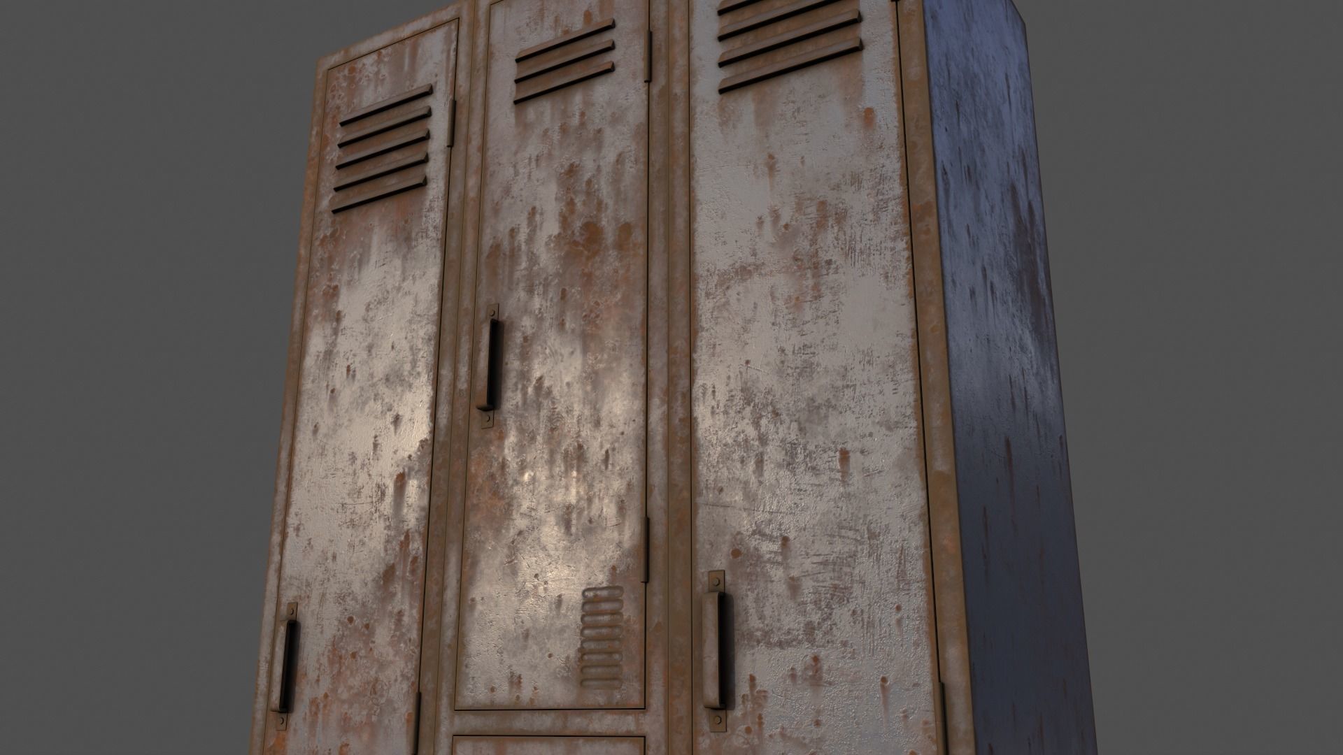 PBR School Gym Locker 04 - Grey Low-poly 3D model_20