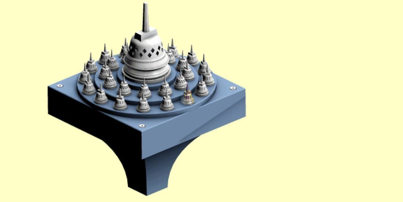 Borobudur Tample Light Miniature 3D print model_5