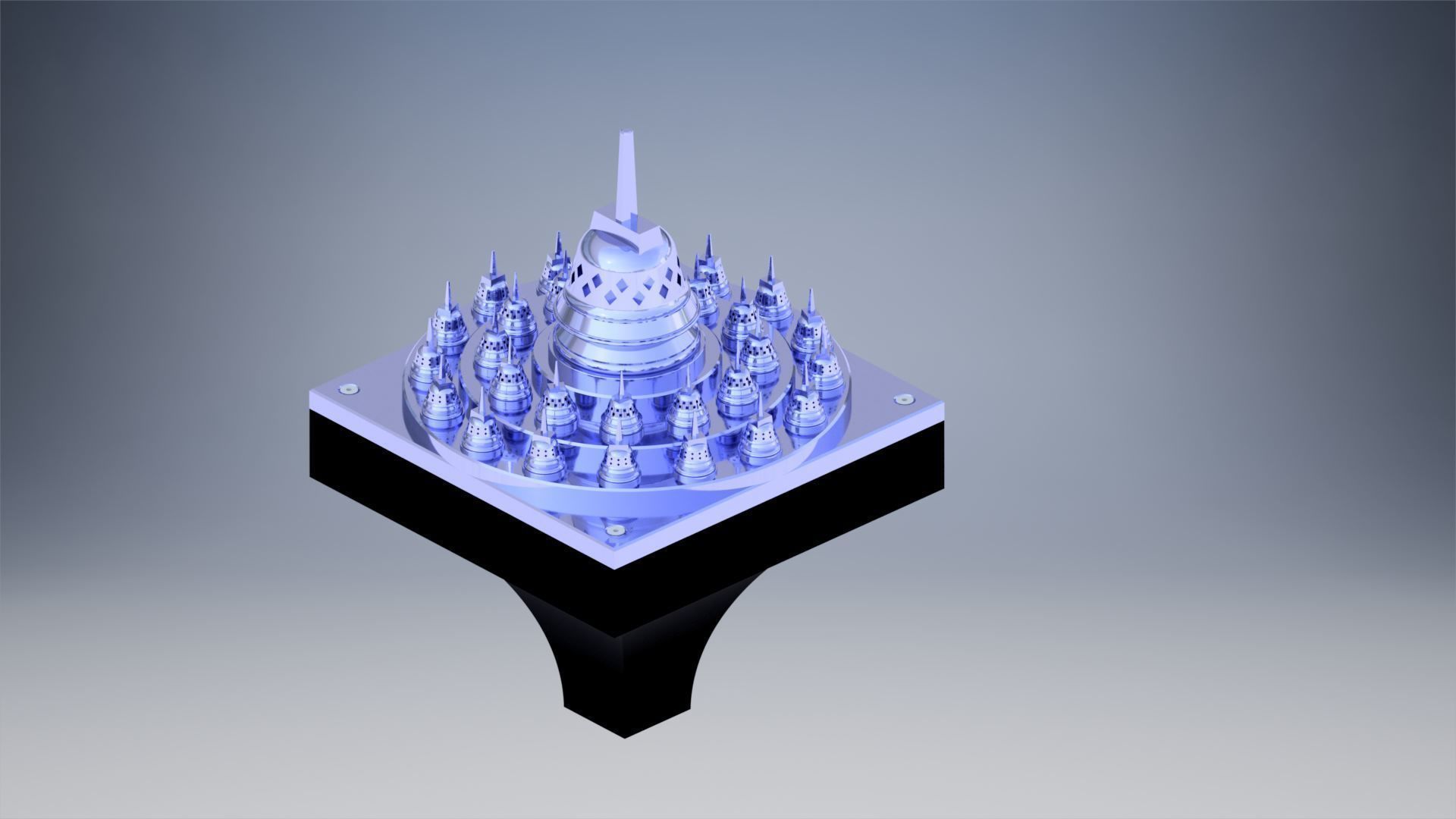 Borobudur Tample Light Miniature 3D print model_2