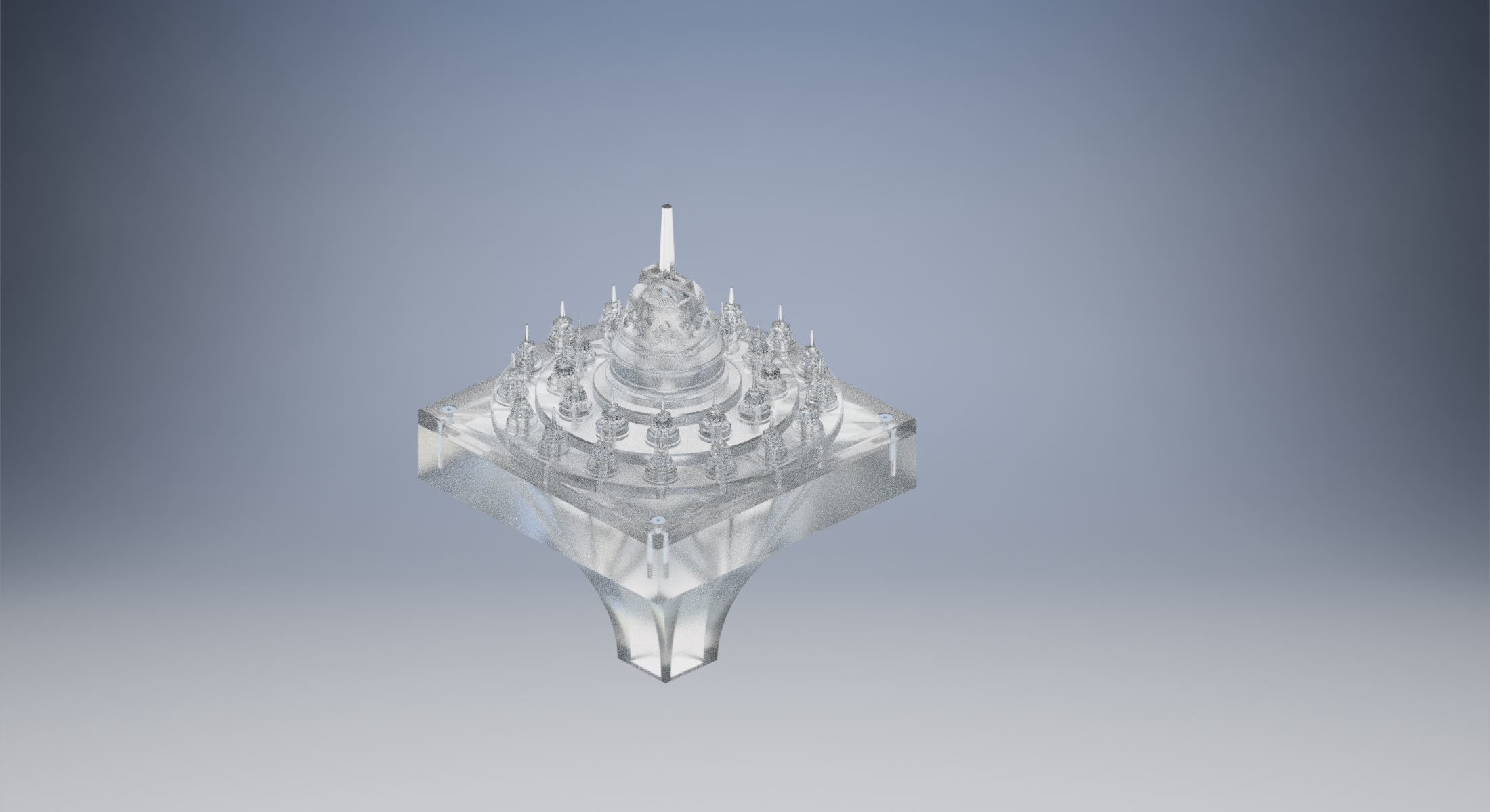 Borobudur Tample Light Miniature 3D print model_3