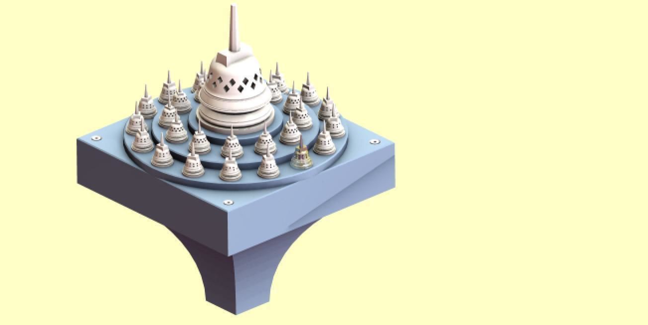 Borobudur Tample Light Miniature 3D print model_6