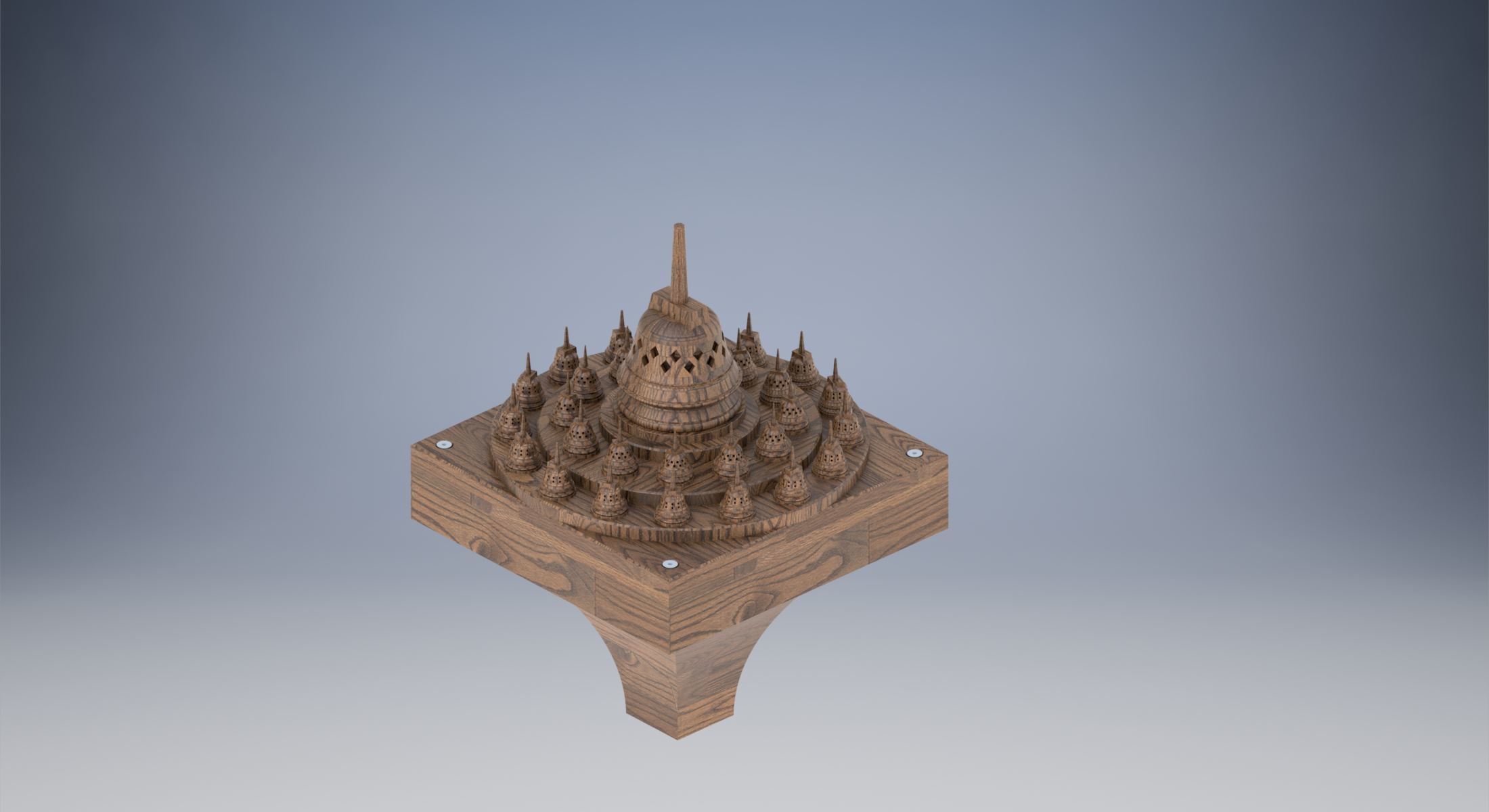 Borobudur Tample Light Miniature 3D print model_1