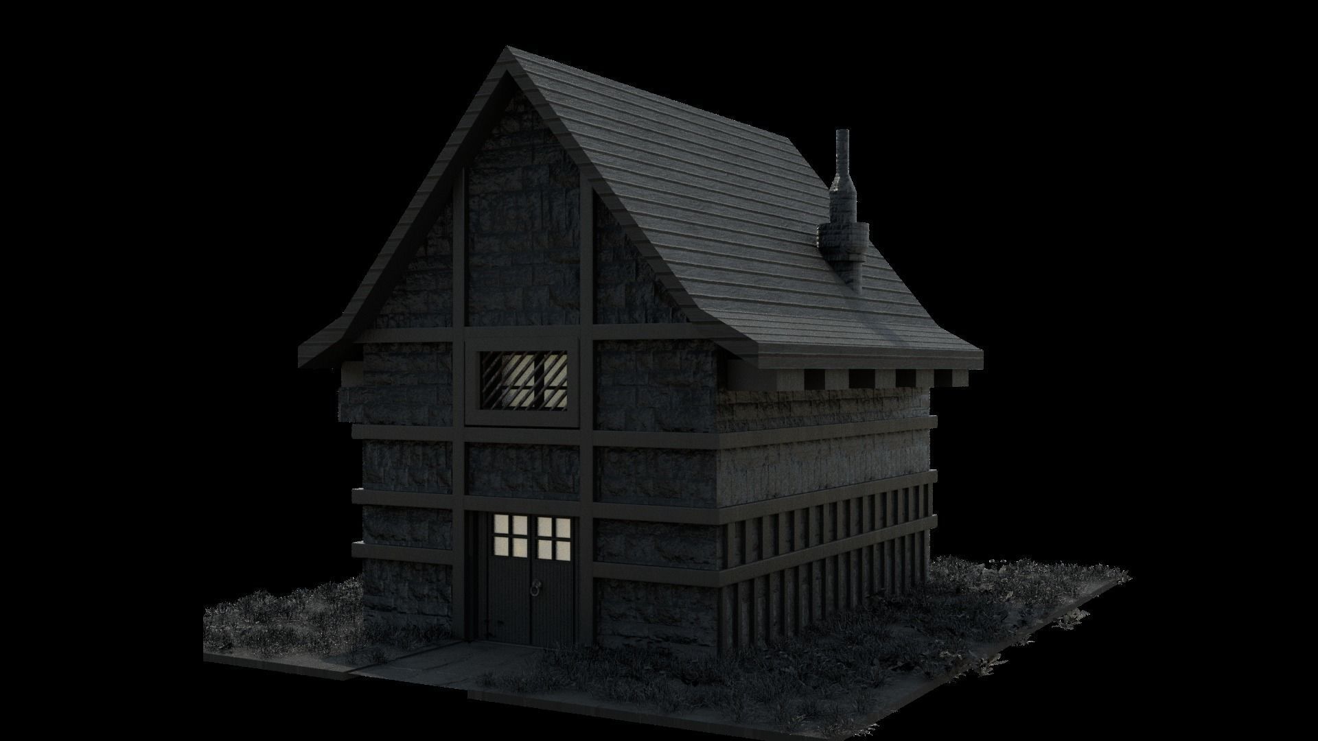 low poly house model Free low-poly 3D model_3