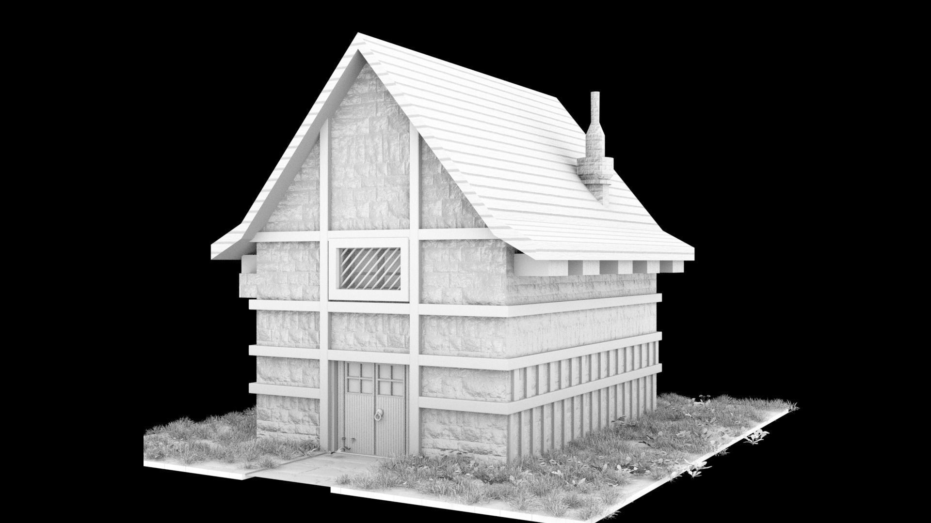 low poly house model Free low-poly 3D model_2