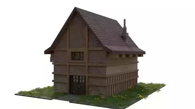 low poly house model Free low-poly 3D model