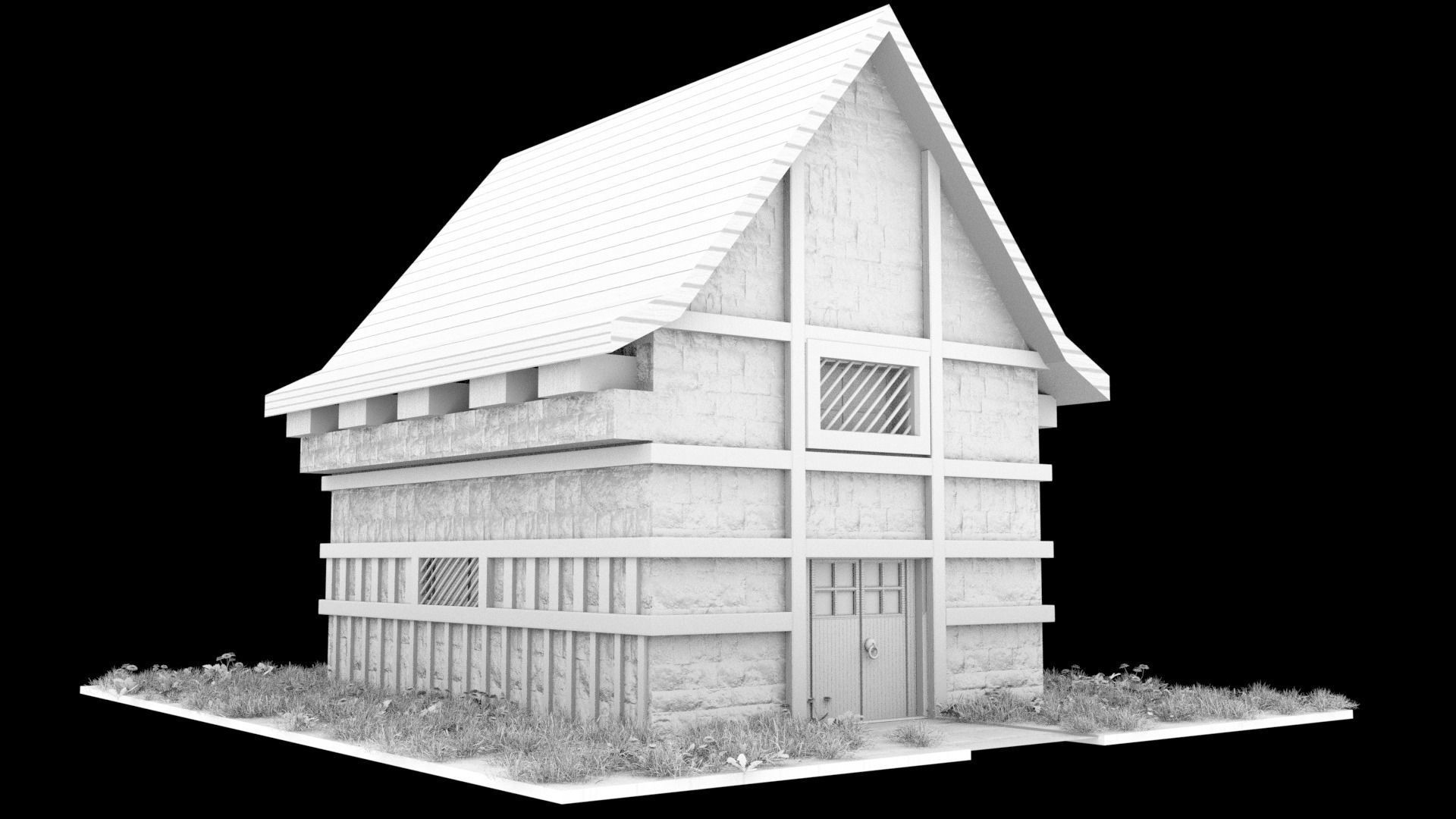low poly house model Free low-poly 3D model_4