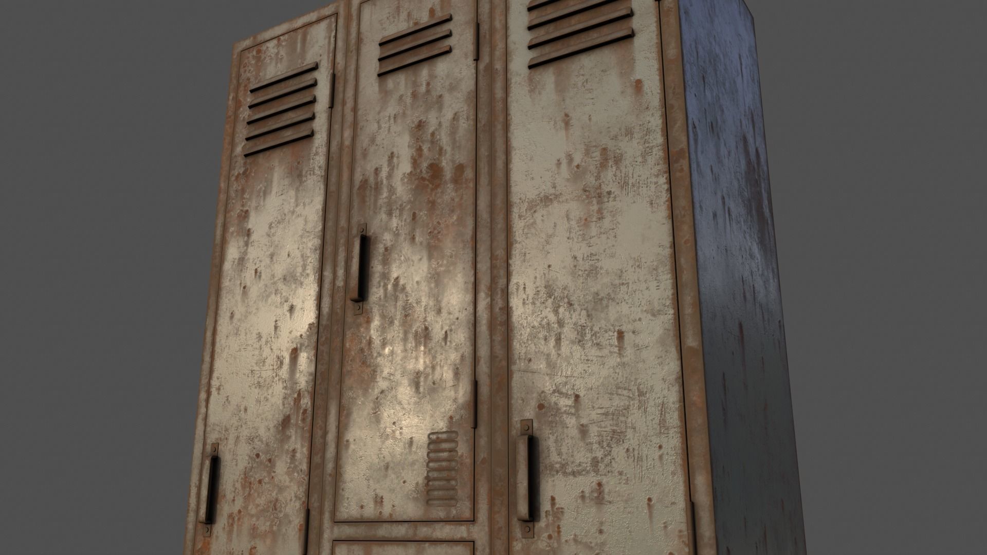 PBR School Gym Locker 04 - Pale Green Low-poly 3D model_20