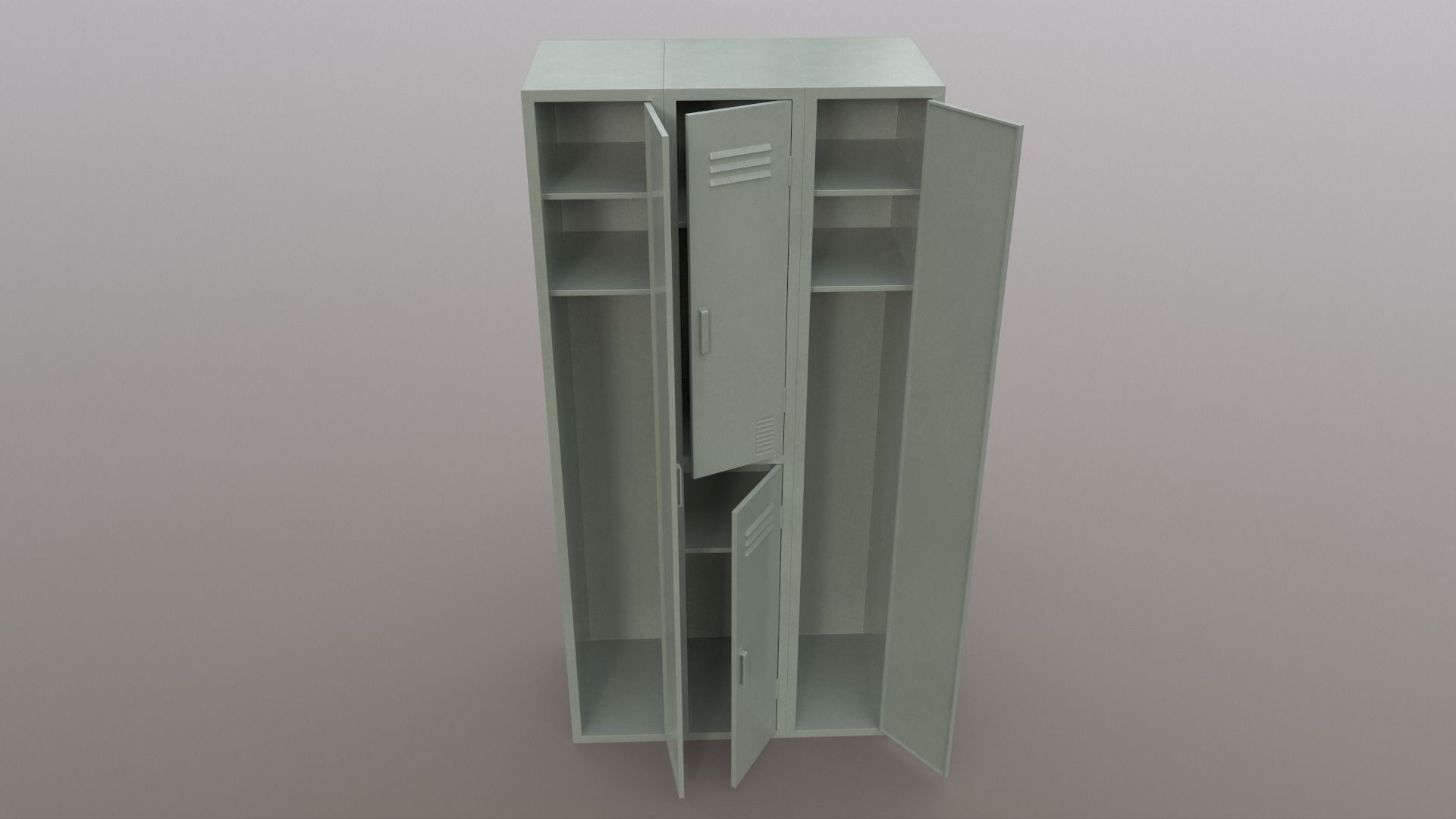 PBR School Gym Locker 04 - Pale Green Low-poly 3D model_4