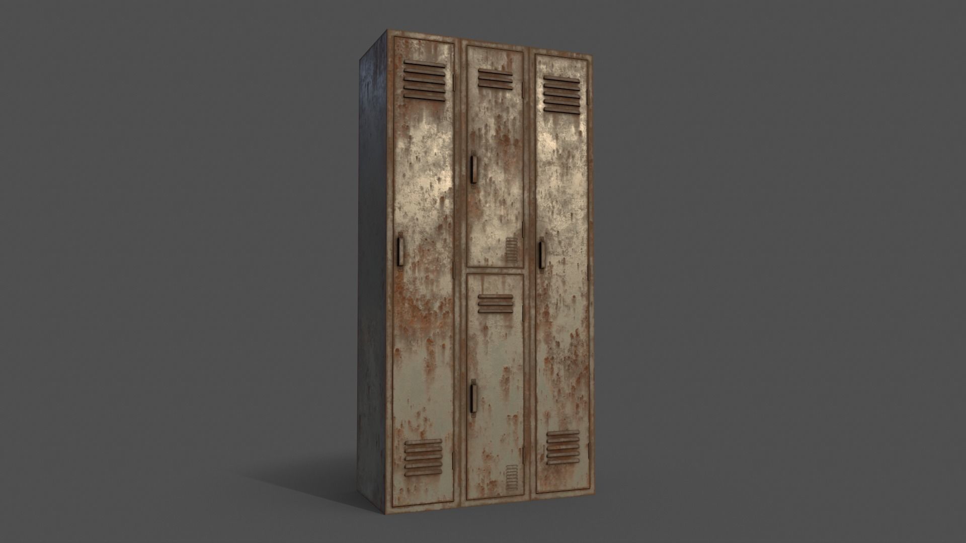 PBR School Gym Locker 04 - Pale Green Low-poly 3D model_14