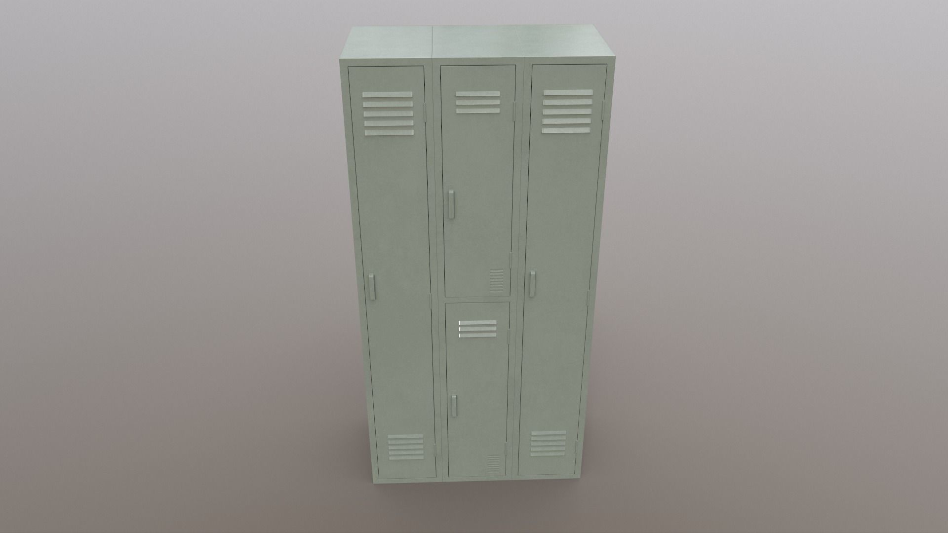 PBR School Gym Locker 04 - Pale Green Low-poly 3D model_2
