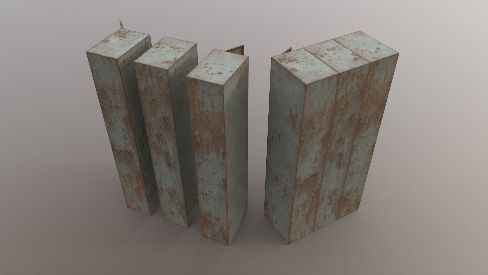 PBR School Gym Locker 04 - Pale Green Low-poly 3D model_11