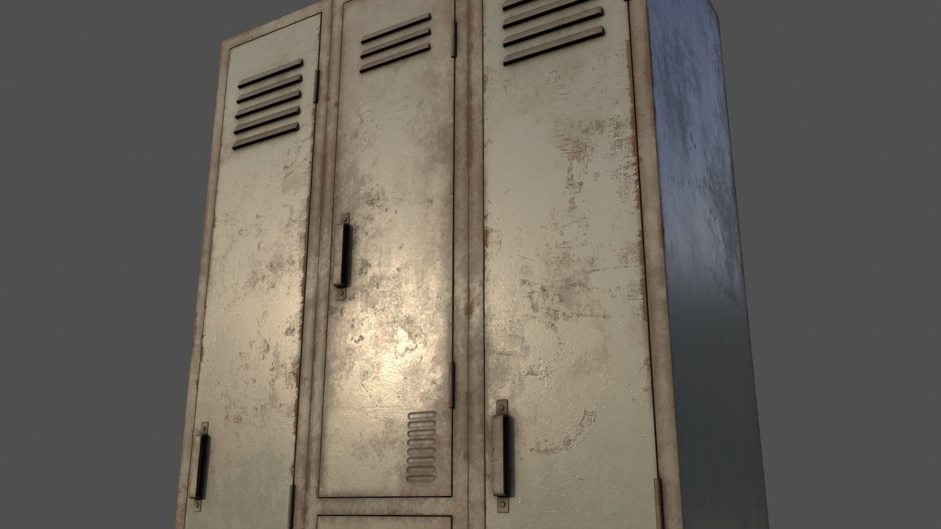 PBR School Gym Locker 04 - Pale Green Low-poly 3D model_19