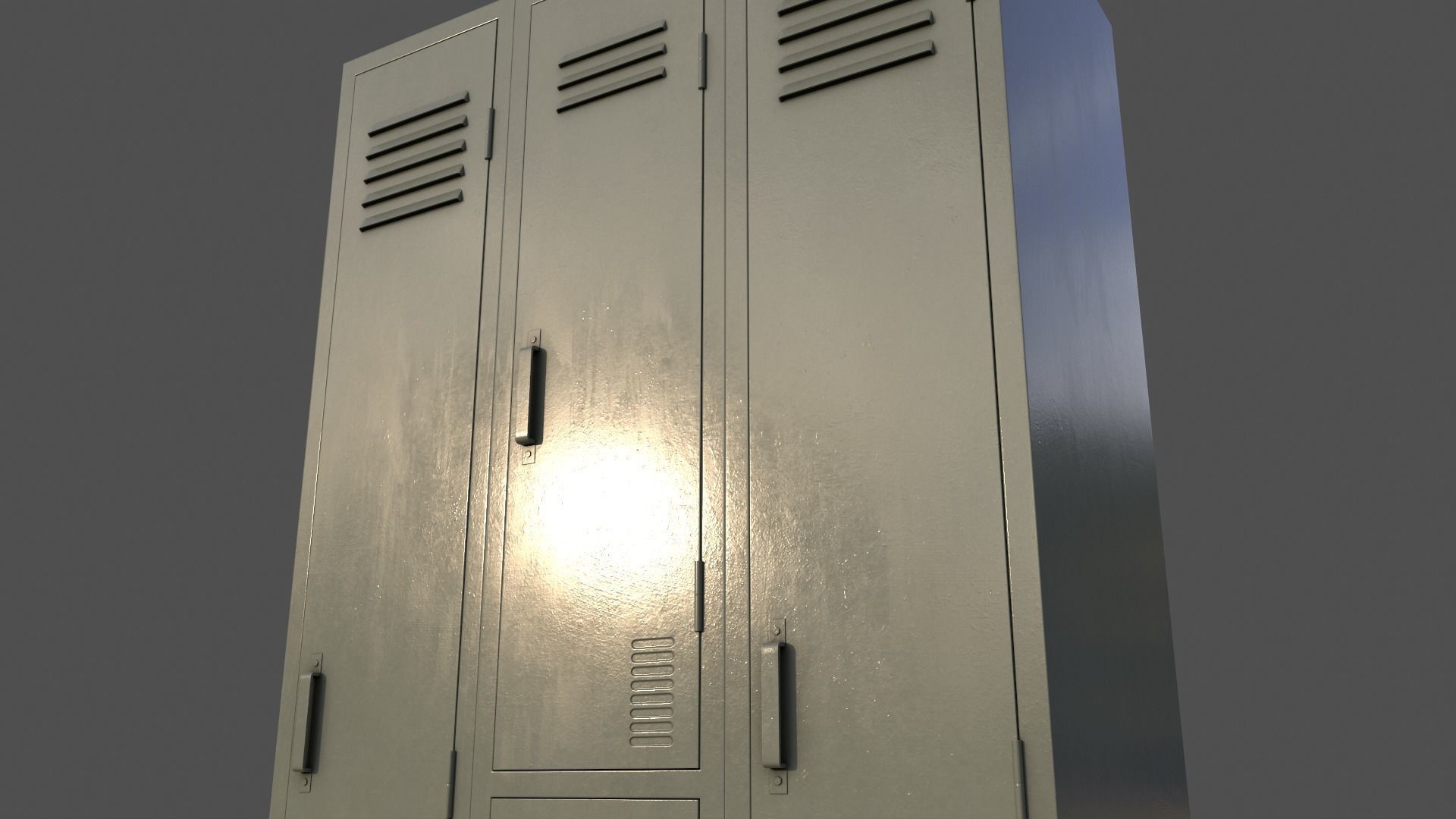 PBR School Gym Locker 04 - Pale Green Low-poly 3D model_18