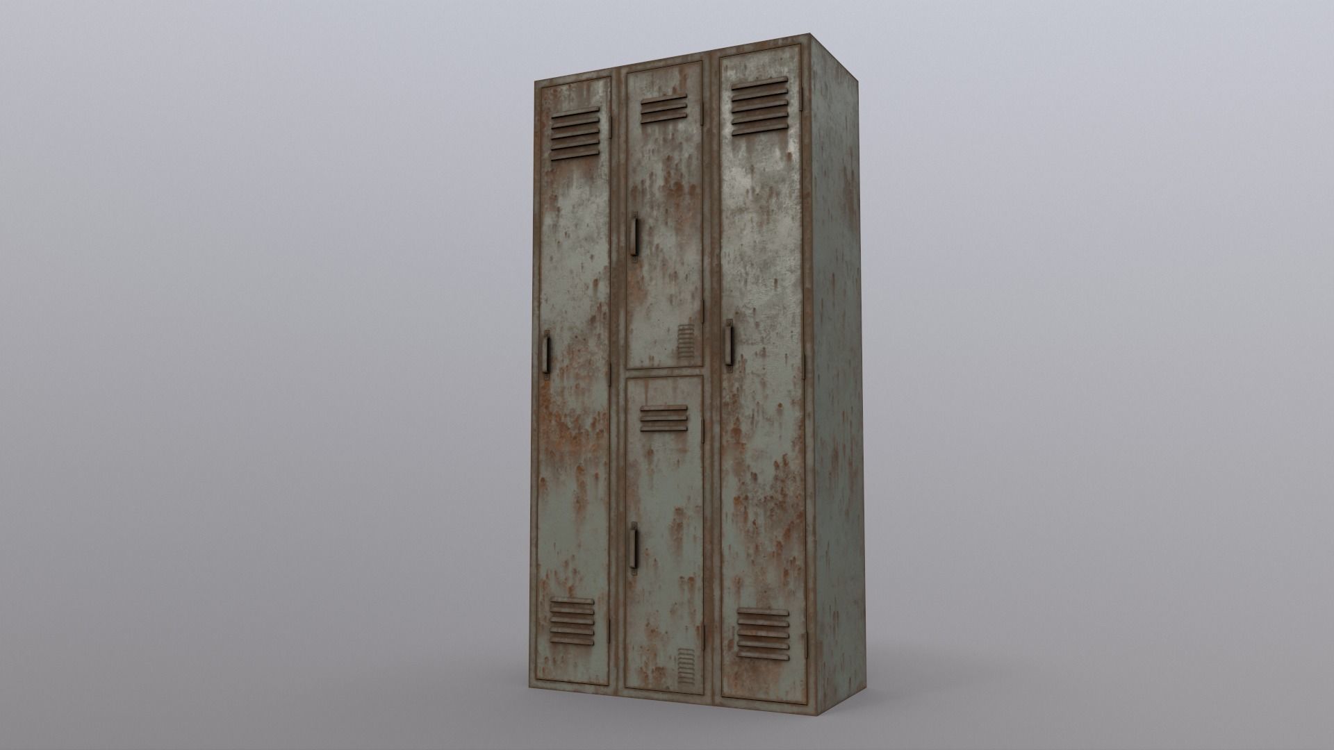 PBR School Gym Locker 04 - Pale Green Low-poly 3D model_17