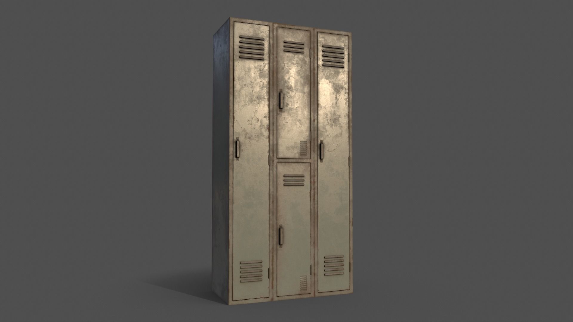 PBR School Gym Locker 04 - Pale Green Low-poly 3D model_13