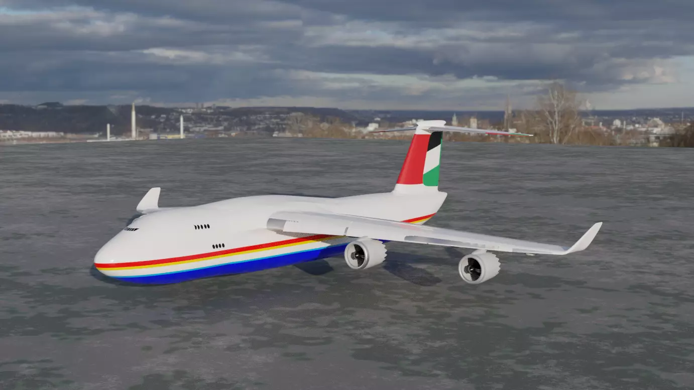 Emirates Airplane 3D Model-Stylized High-Quality Low-poly 3D model_0