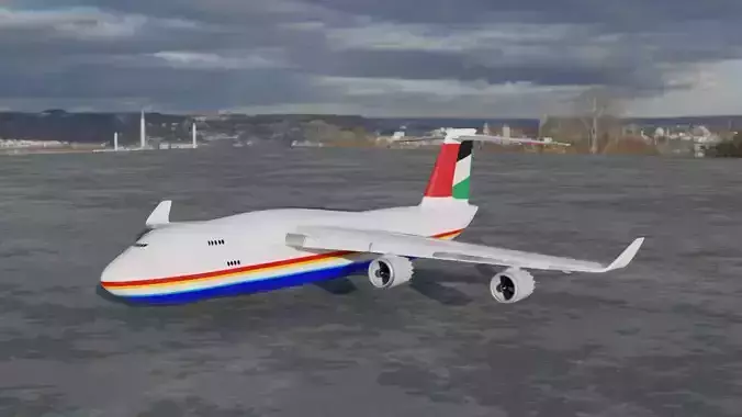 Emirates Airplane 3D Model-Stylized High-Quality Low-poly 3D model