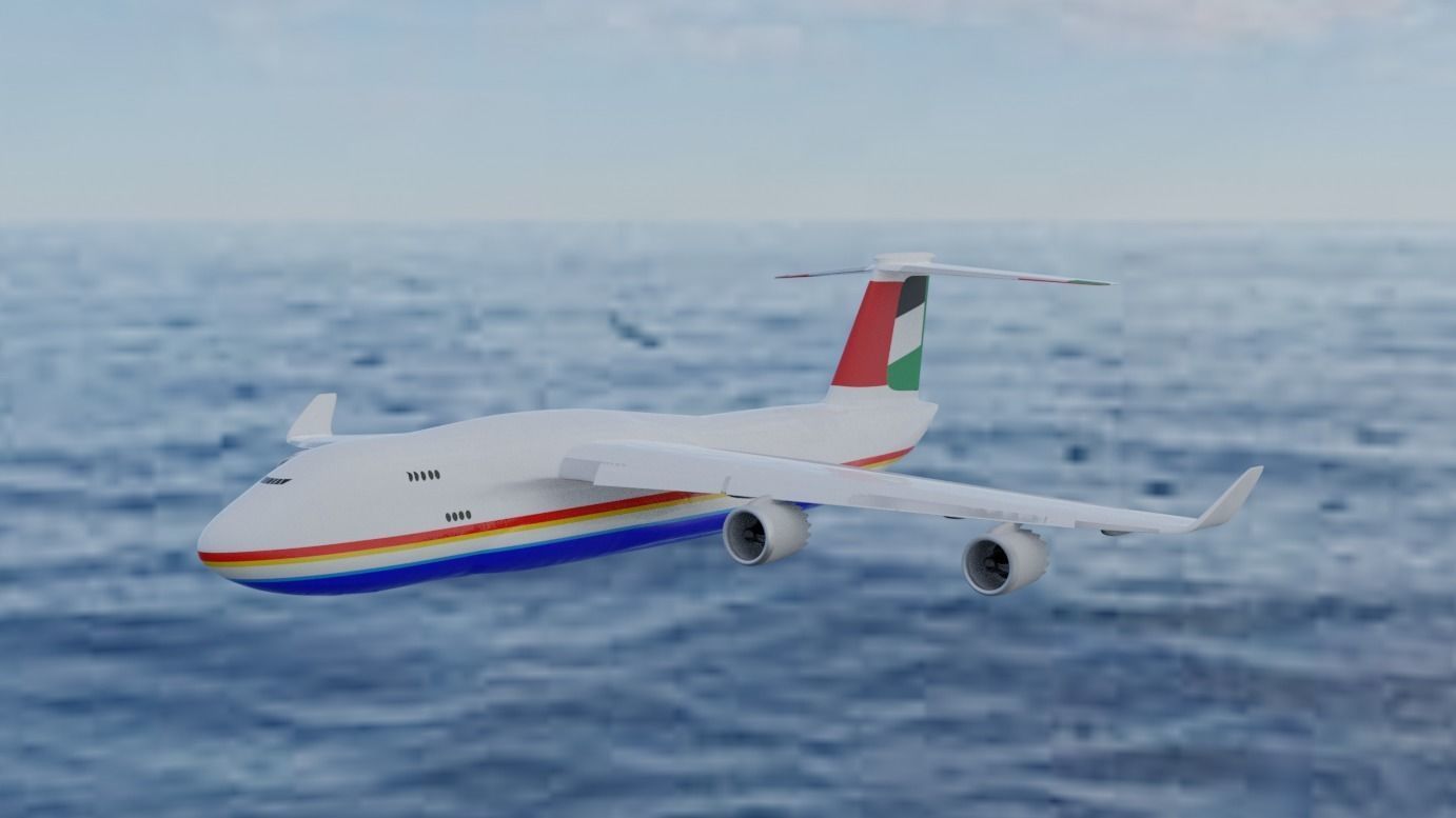 Emirates Airplane 3D Model-Stylized High-Quality Low-poly 3D model_1